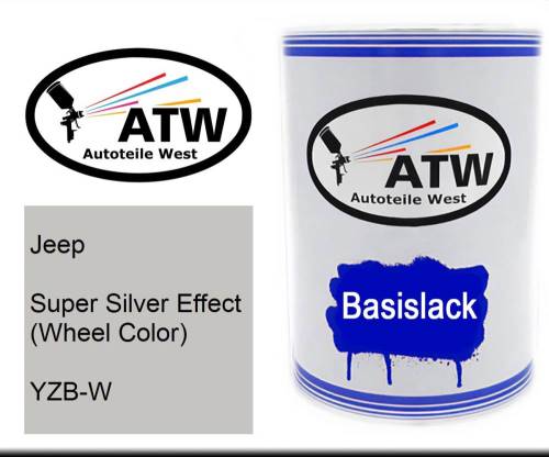 Jeep, Super Silver Effect (Wheel Color), YZB-W: 500ml Lackdose, von ATW Autoteile West.